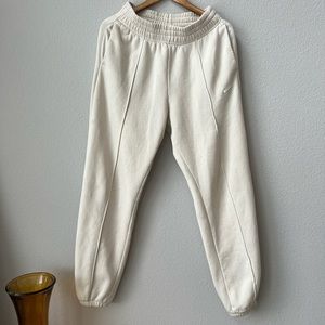 Yellow Cream Nike Sweatpants elastic waist and ankles